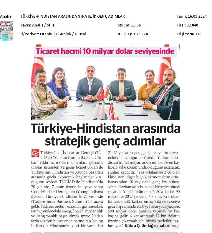 Türkiye-Hindistan arasında stratejik genç adımlar